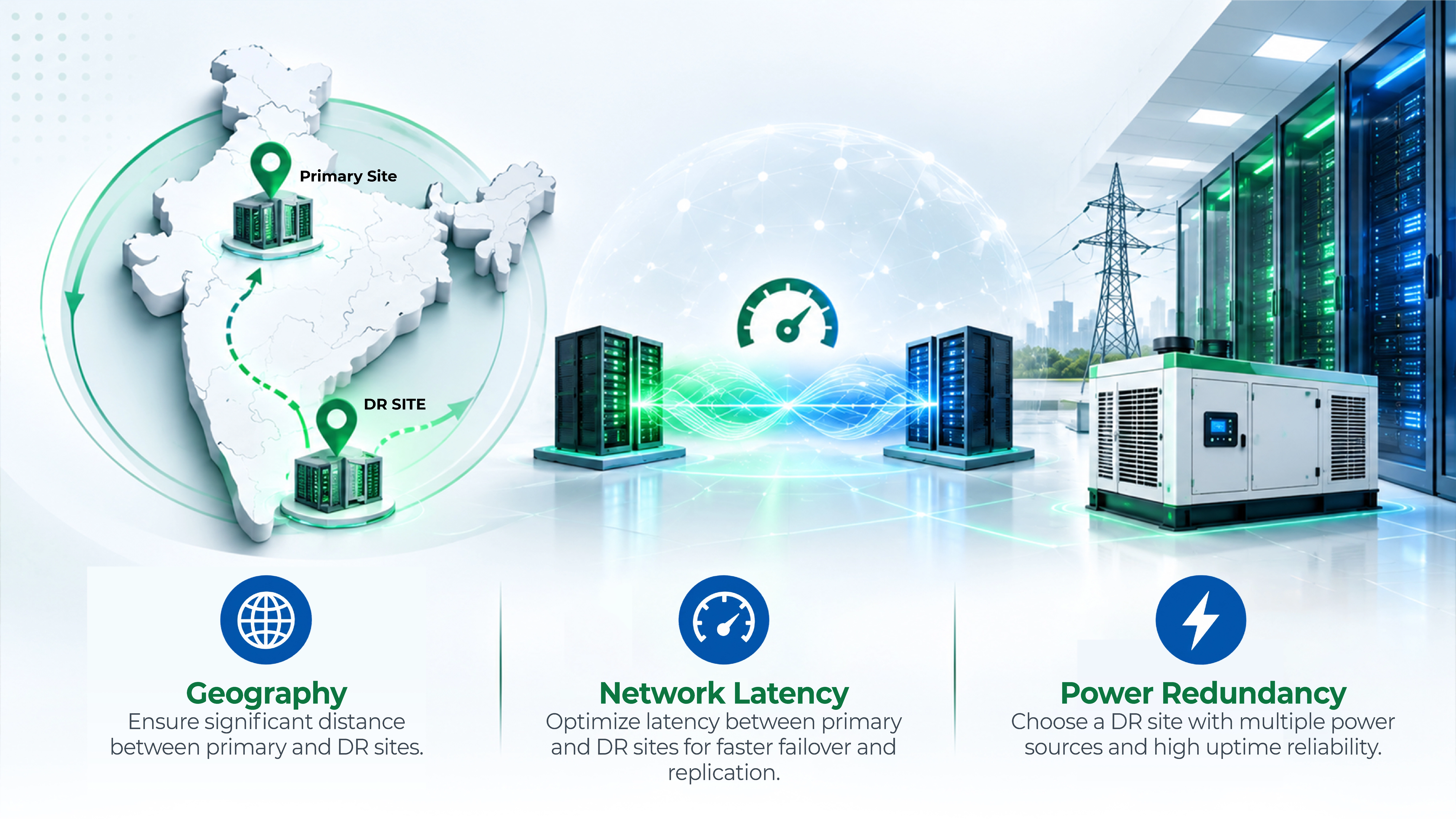 Disaster recovery data center infrastructure for business continuity