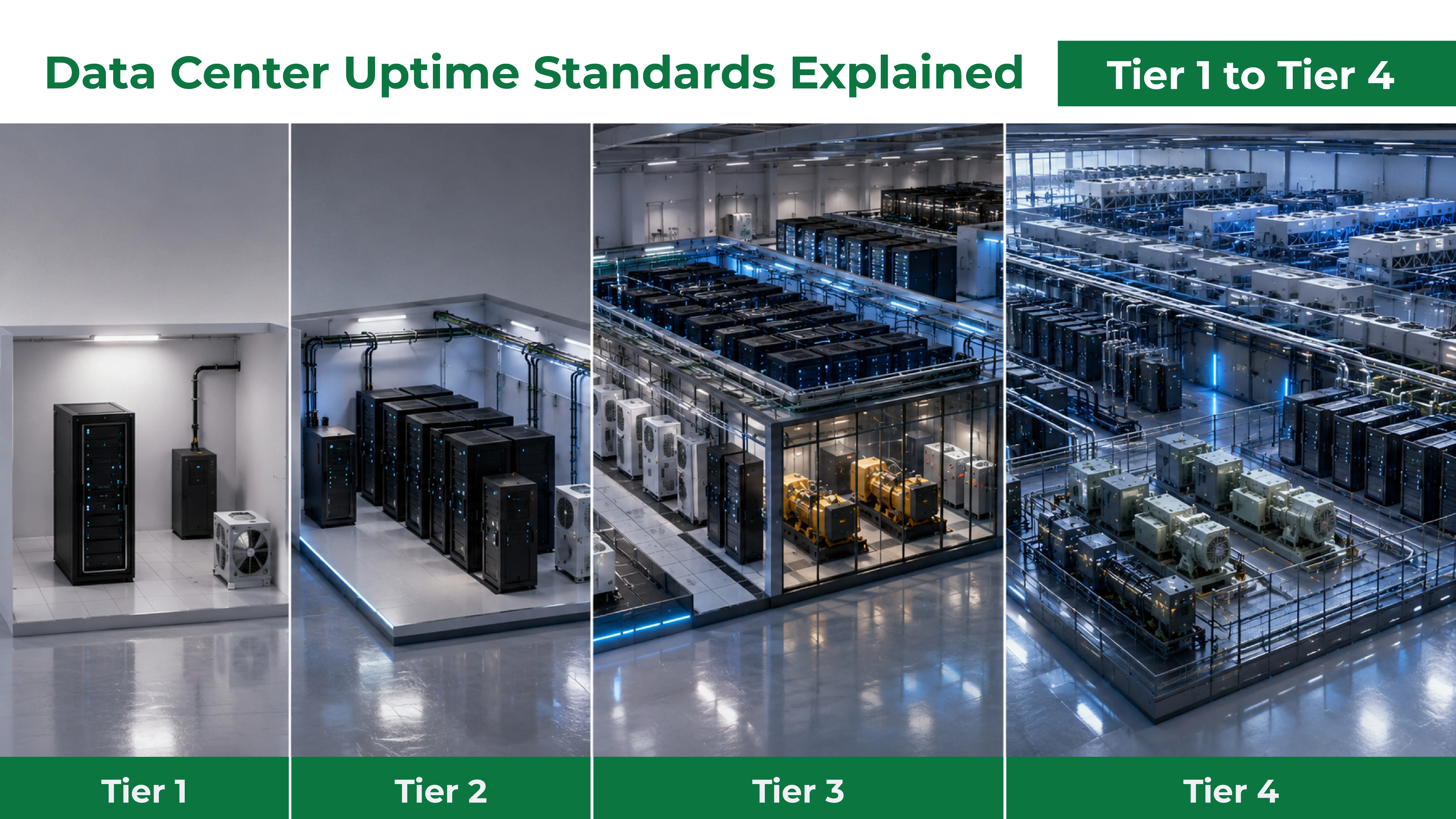 Data Center Uptime Standards Explained: Tier 1 to Tier 4